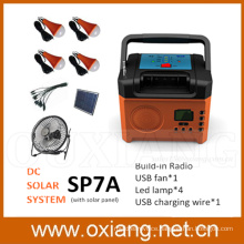 Portable solar lighting kit sunlight charged DC fan solar electricity generating system
